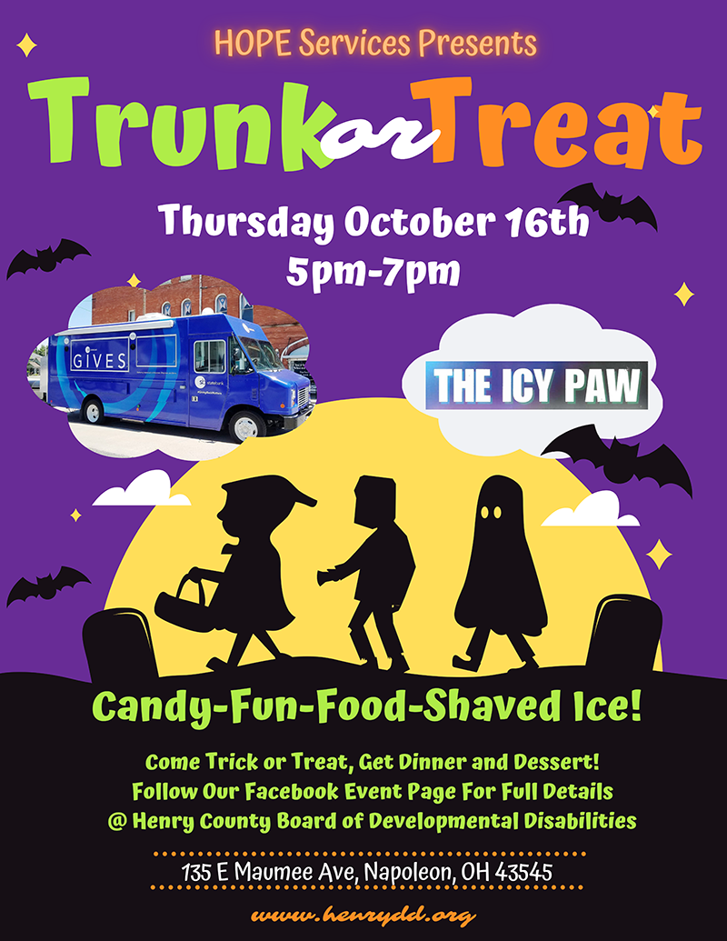 HOPE Services Truck or Treat Flyer