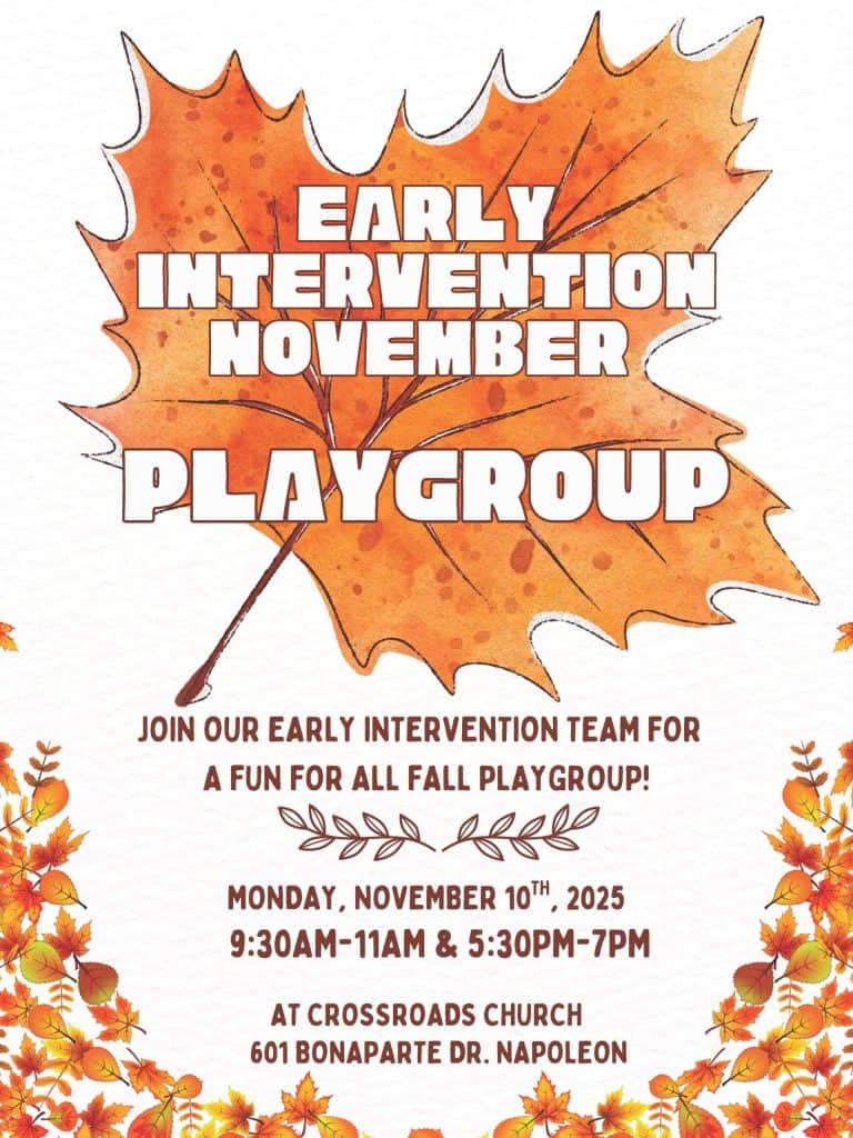 Early Intervention November Playgroup for fall fun and socialization.