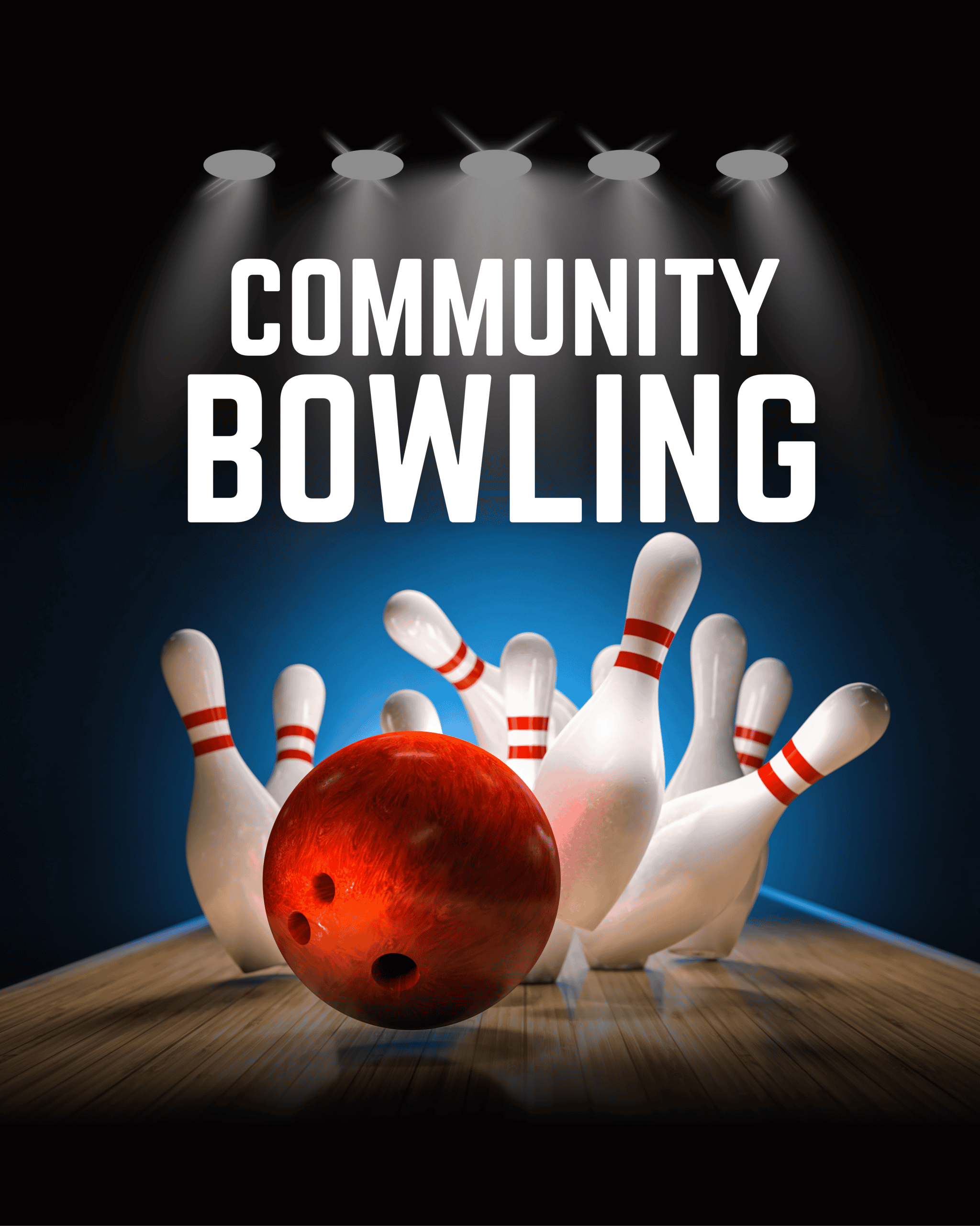 Bowling pins and ball at a community bowling event in Henry County.