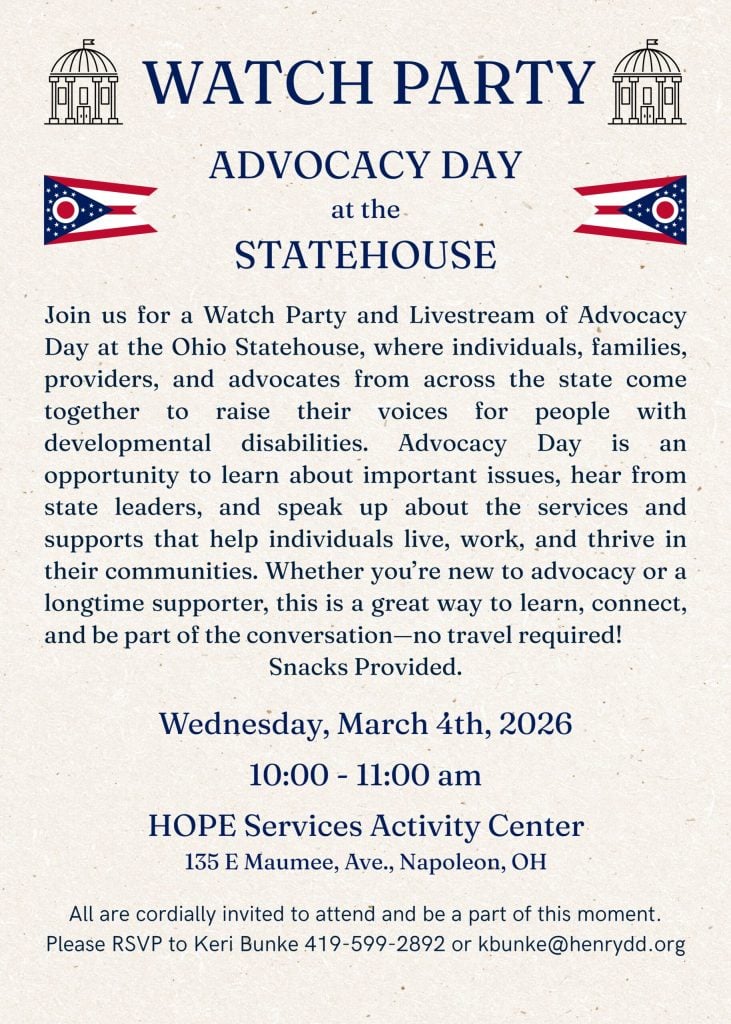 Advocacy Day at Ohio Statehouse for individuals, families, and advocates to raise voices.