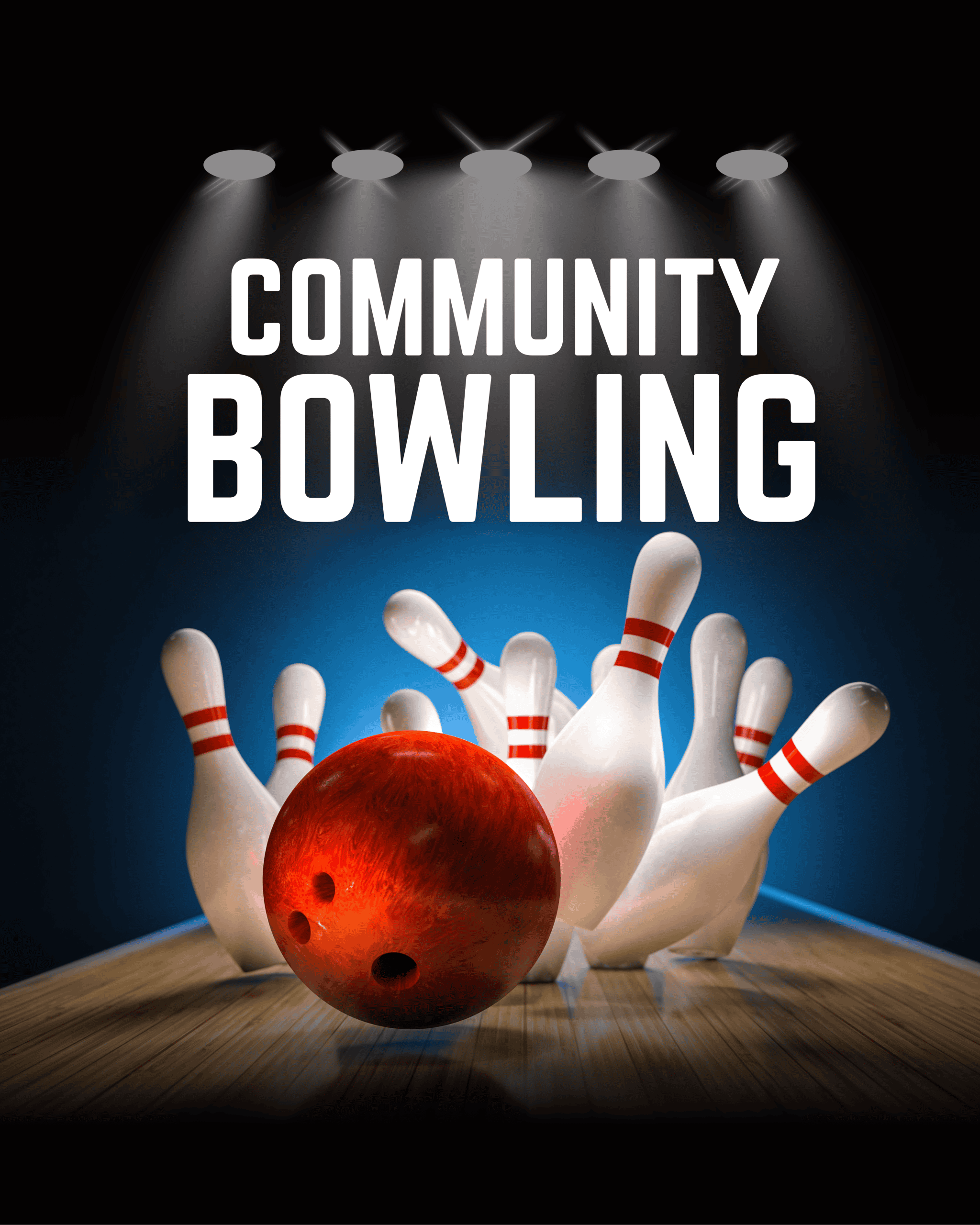 Bowling pins and ball at community event in Henry County.