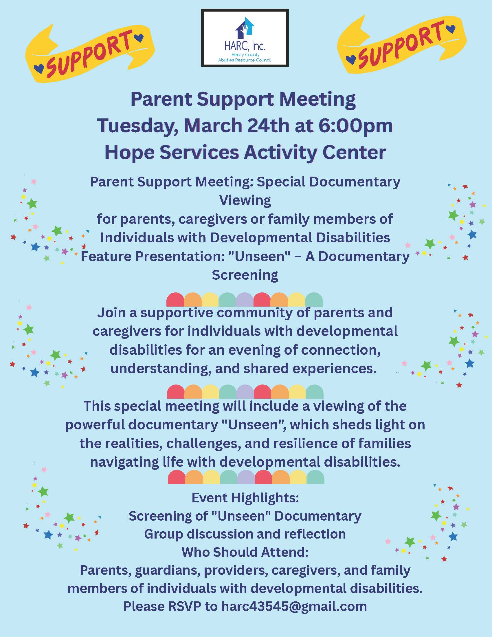 HARC Parent Meeting Informational Flyer