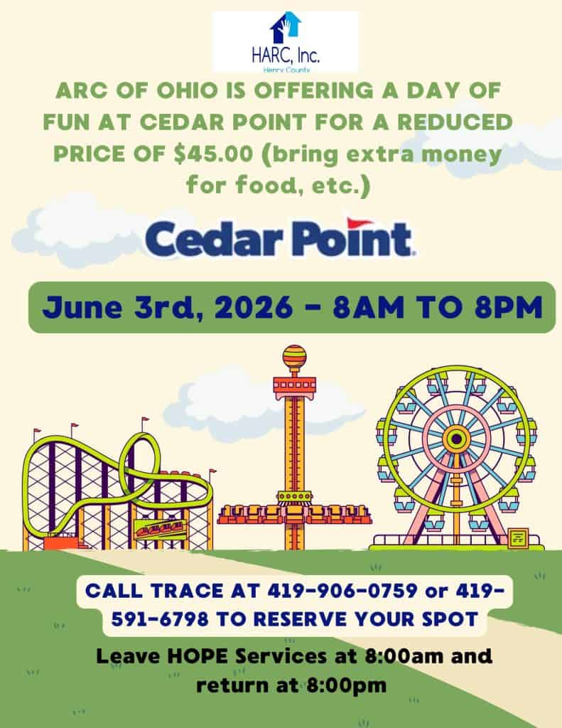 Group enjoying Cedar Point amusement park rides during trip.
