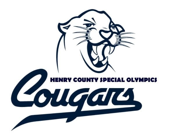 Henry County Special Olympics volleyball team logo with cougar mascot.